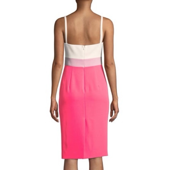 Milly Ollie Color Block Sheath Dress in Ivory/Lavender/Hot Pink Size 6 - Picture 4 of 5